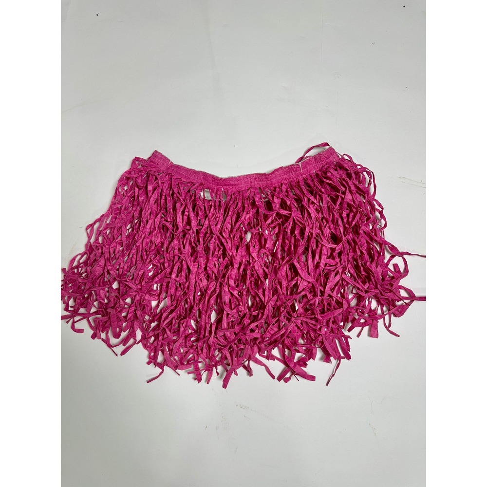 Handmade Pink Hula Costume Skirt Tutu Raffia Fringe Tropical Luau Party Pink